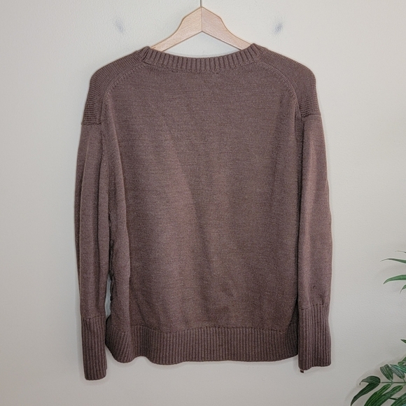 Athleta | Nopa Merino Wool Side Lace-Up Sweater in Brown Size Small - Picture 6 of 8